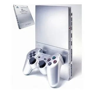 Sony PlayStation 2 slim [inkl. Controller + 8MB Memory Card] silver