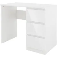 ML-DESIGN Schreibtisch Bürotisch mit 3 Schubladen Computertisch Arbeitstisch Laptoptisch, Homeoffice Büromöbel modern PC Tisch Weiß 90x76x50 cm mit Stauraum
