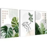 Novart XXL-Wandbild Wandbilder Wohnzimmer Modern Abstrakt Figuren Blätter