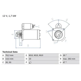 Bosch Anlasser 1,7 kW Ford Courier Escort Fiesta Mondeo Orion