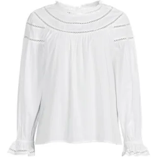 Voile-Bluse aus Baumwollmix für Damen in Plus-Größe, Damen, size: plus, Weiß, Baumwoll-Mischung/Viskose-Mischung/Baumwolle Modal, by Lands' End