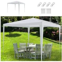 CEPEWA Partyzelt Pavillon Partyzelt 3x2,6x3m weiß PE Plane 90g/m² 4 Seile 8 Heringe