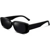 LuxusKollektion Retrosonnenbrille Sonnenbrille Rechteck Polarisiert UV400 Damen Herren 1.1 Schwarz Grau