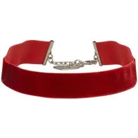 Alpenflüstern Choker Trachten-Samt-Kropfband breit (rot), - Trachtenkette enganliegend, Kropfkette elastisch, eleganter Damen-Tr
