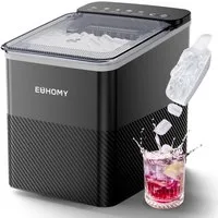 EUHOMY Eiswürfelmaschine Kompaktes Design, Ein-Knopf-Einstellung, 9 Eiswürfel in 2 Größen,für Büro/Küche/Schlafzimme