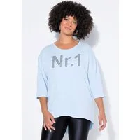 Angel of Style Longshirt Longshirt oversized "No.1"-Motiv aus Ziersteinchen