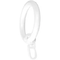 Bestlivings Gardinenstange, 1-läufig, Gardinenring - weiß - Ø40mm, Gardinenring (silber) Ø40mm , Gardinenringe Ø40mm inkl. Faltenleghaken