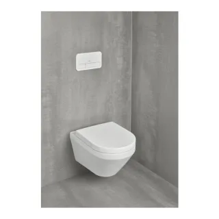 Villeroy und Boch Architectura Combi-Pack Wand-WC mit WC-Sitz 4694CL01 oval, 37x53 cm, TwistFlush, Abgang waagerecht, weiß