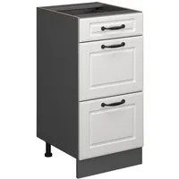 Vicco Unterschrank R-Line Weiß Landhaus/Anthrazit 40cm mit Schubladen ohne Arbeitsplatte (1-St)
