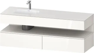 Duravit Qatego Einbauwaschtisch mit Konsolenwaschtischunterbau Weiß Hochglanz 1600x500x600 mm - QA47 QA4795084220010