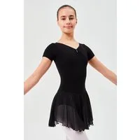 tanzmuster Chiffonkleid Ballettkleid Betty mit Glitzersteinen Mädchen Ballettbody mit Chiffon Röckchen