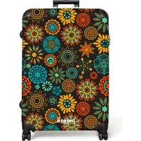 NoBoringSuitcases.com© Hartschalen-Trolley Boho - Blumen - Muster 77 cm - 98 L, 8 Rollen, Koffer Groß für 30kg, Trolley, Rollkoffer, Reisekoffer