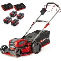 Einhell Akkurasenmäher GP-CM 36/47 S Li BL (4x4,0Ah), 47 cm Schnittbreite, 4 x 4 Ah Akku und 2 Twincharger