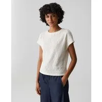 OPUS Kurzarmshirt Sistruk aus Jersey mit Crinkle Effekt Der überschnittene Arm sorgt für eine relaxte Silhouette