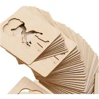 CLTYQ Malschablone Holz Maldekoration, 20 Designs DIY leere, unbemalte Holzschneidwaren, Holzschalung,Hohlschablone,Montessori Spielzeug für 3-8 Jahre