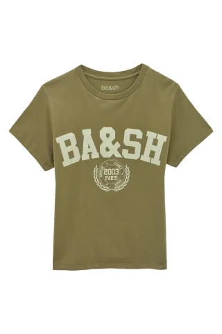 ba&sh - T-Shirt mit Logo-Print grün - Gr. - 2