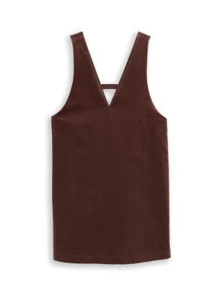 Denim Tom Tailor - Mini-Kleid aus Samt soft chocolate brown - Gr. - S