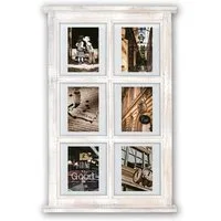 matches21 HOME & HOBBY Bilderrahmen Vintage Holz Bilderrahmen Collage rechteckig weiss für 10x15 cm, Wand-Deko Fotorahmen für mehrere Fotos im Hochformat zum Hängen