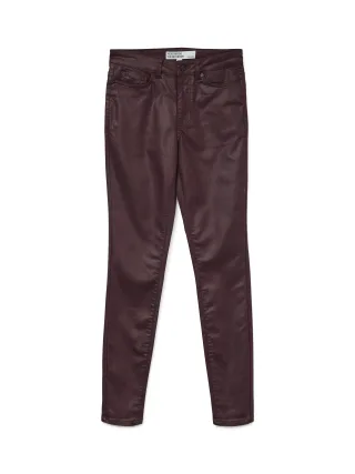 VERO MODA - VMFLASH MR SKINNY COATED PANTS NOOS Winetasting - Gr. - 32