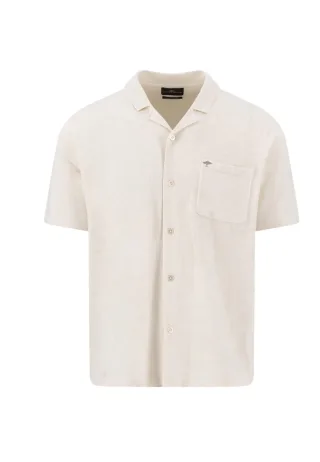 FYNCH-HATTON - Polo Shirt, buttoned, Cotton Linen new offwhite - Gr. - M
