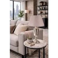 AMBIENTE-LEBENSART.DE Lampenschirm Design-Taupe Hell Leinen Optik rund-konische Form Ø 30cm