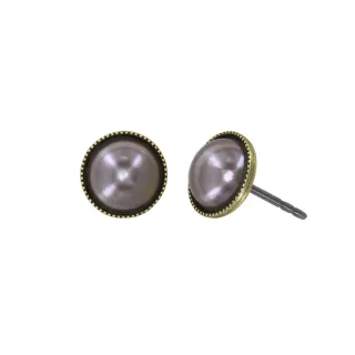 konplott - Klassische Ohrstecker braun
