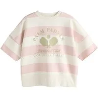 Next Sweater Gestreiftes Padel-Sweatshirt mit kurzen Ärmeln (1-tlg)