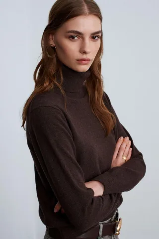 Damen Kaschmir Rollkragenpullover