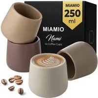 MiaMio Tasse Nami Kaffeebecher Beige Canyon, 4-tlg., Keramik, ohne Henkel, 250 ml