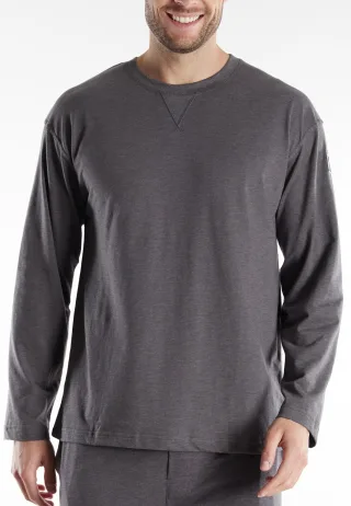 TOM TAILOR BODYWEAR - Shirts Männlich grau-dunkel-melange - Gr. - 48