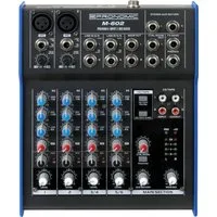 Pronomic Mischpult M-602 6-Kanal-Mischpult, mit 2 Mono-Kanäle XLR/Klinke, 2-Stereo Kanäle, 3-Band-EQ