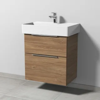 Sanipa 3way Waschtischunterbau zu Duravit Dura Square Waschtisch mit 2 Auszügen, Eiche-Kansas UM42359