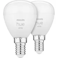 Philips Außen-Wandleuchte Hue LED Lampe E14 2er Set 5,7W 470lm White Luster