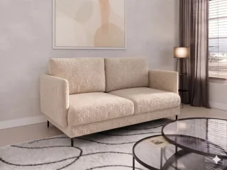 Sofa Designersofa HELMER 2-Sitzer Stoff Baloo Beige