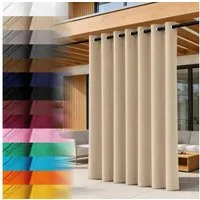 Lantigo Outdoorvorhang Wasserdichter Gartenvorhang mit Ösen und Raffhalter – Sichtschutz (1 St), Ösen, OXFORD 500D, für Terrasse, Pergola, Pavillon und Balkon im Außenbereich