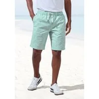 John Devin Shorts - Sommer Bermuda mit Blätter-Print kurze Schlupfhose aus elastischer, gewebter Baumwollqualität