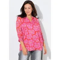 Ulla Popken Tunika Tunika Herzblumen Oversized Tunika-Ausschnitt