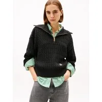 Tommy Hilfiger Troyer CO CABLE MID GG 1/2 ZIP LS SWT mit Zopfmuster