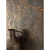 Newroom Vliestapete Fozia Black Copper Tapete Mustertapete Grafik,Linien,Leicht glänzend, Schwarz Tapete Modern Grafik - Glanztapete Abstrakt Kupfer Metallic Grafisch 3D Optik Linien Leicht glänzend für Wohnzimmer Schlafzimmer Küche, Glanztapete