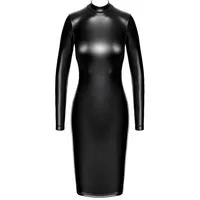 Noir Handmade Midikleid halblanges Kleid in schwarz - L