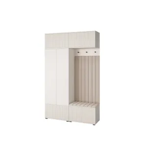 Jerpax Garderobe, Beige, Creme, Holzwerkstoff, 140x225x40 cm, Garderobe, Garderoben-Sets & Serien, Garderoben-Sets