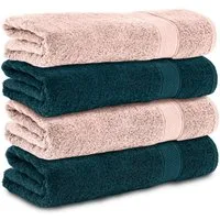 Komfortec Badetücher 100% Baumwolle, 470 g/m², Frottee (4-St), Handtücher 70x140 cm Set, Weich