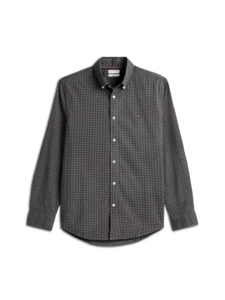 Tommy Hilfiger - Kariertes Langarmhemd grau - Gr. - L