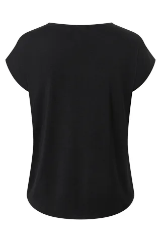 MORE & MORE - Shirt mit Satinfront schwarz - Gr. - 34