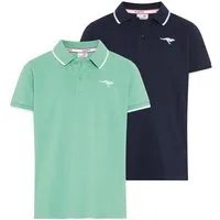 KangaROOS Poloshirt Kangaroos 2er Pack Poloshirts (Packung, 2-tlg., 2) Kurzarm, Basic Passform, mit Logostickerei, mit Seitenschlitzen