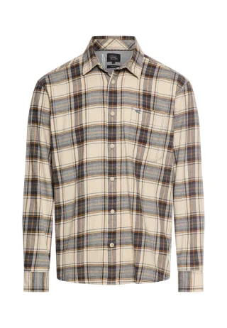 camel active - fleXXXactive® Langarmhemd aus leichtem Flanell oatmeal - Gr. - 3XL