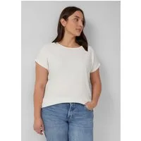 s.Oliver Kurzarmshirt T-Shirt Strukturiertes T-Shirt im Relaxed Fit mit U-Boot-Ausschnitt