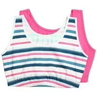 Ulla Popken Bustier Bustiers 2er-Pack Ringel/einfarbig Rundhals
