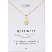 LUUK LIFESTYLE Kette mit Anhänger Pearl Tropfen, in elegantem & schickem Design, hochwertiger Edelstahl