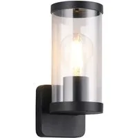 Reality Leuchten LED Außen-Wandleuchte, LED wechselbar, Warmweiß, Fassaden-beleuchtung Haus-wand, Terrassenleuchte Schwarz, Höhe 23cm